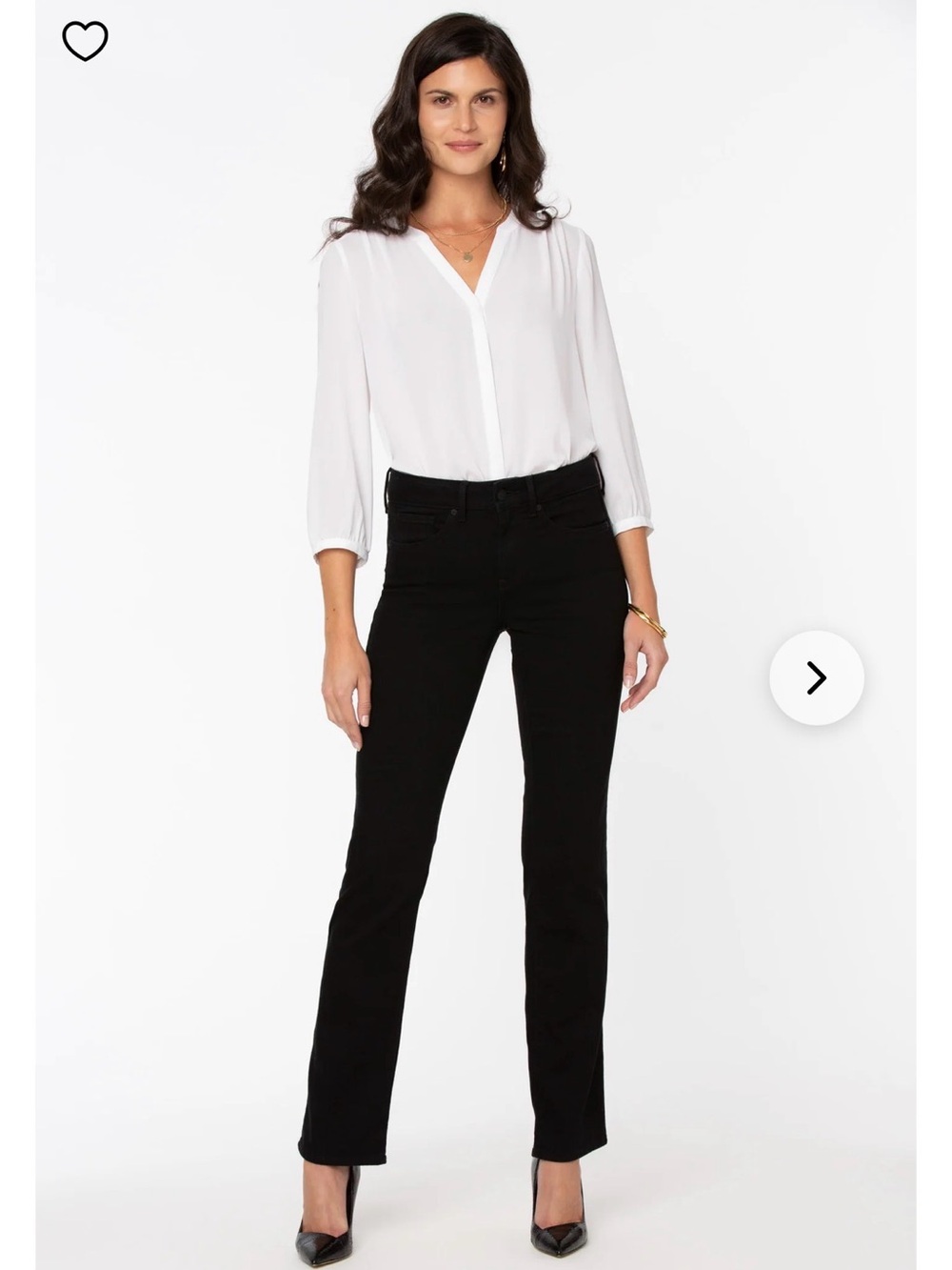 NYDJ Women's Black Straight-Leg Jeans